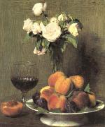 Henri Fantin-Latour Still Life with Roses and Wine  6 oil painting reproduction